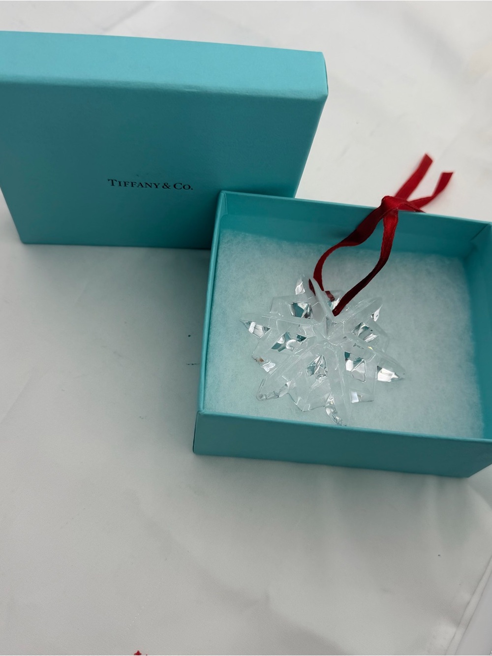Rare NWOT Tiffany & Co. Crystal 12-Point Snowflake Ornament w/ Box